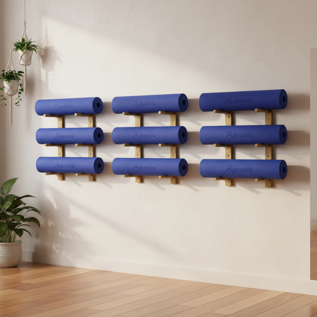 Beemat Bamboo Yoga Mat Rack